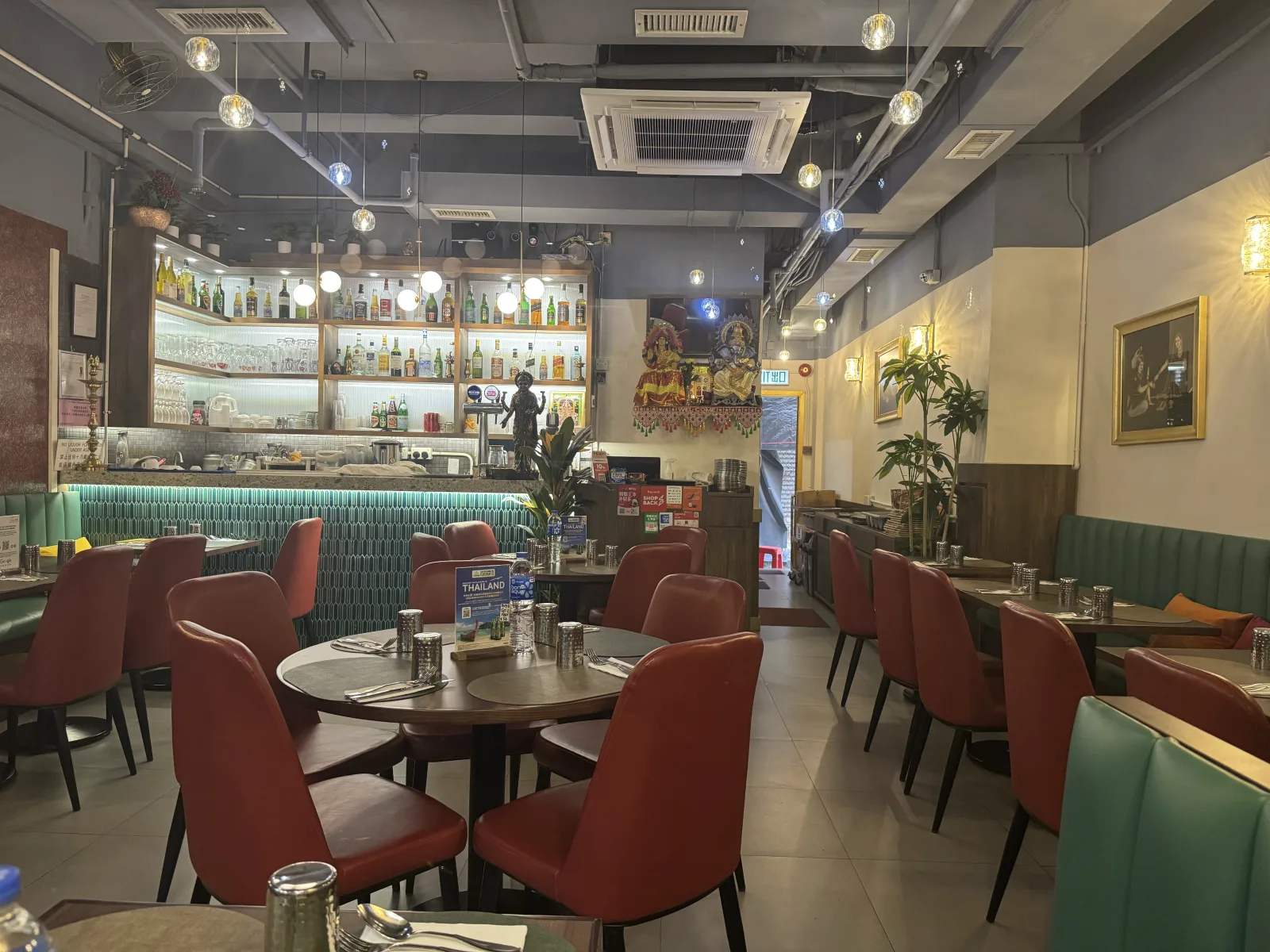 The Tulsi dining room laid for service